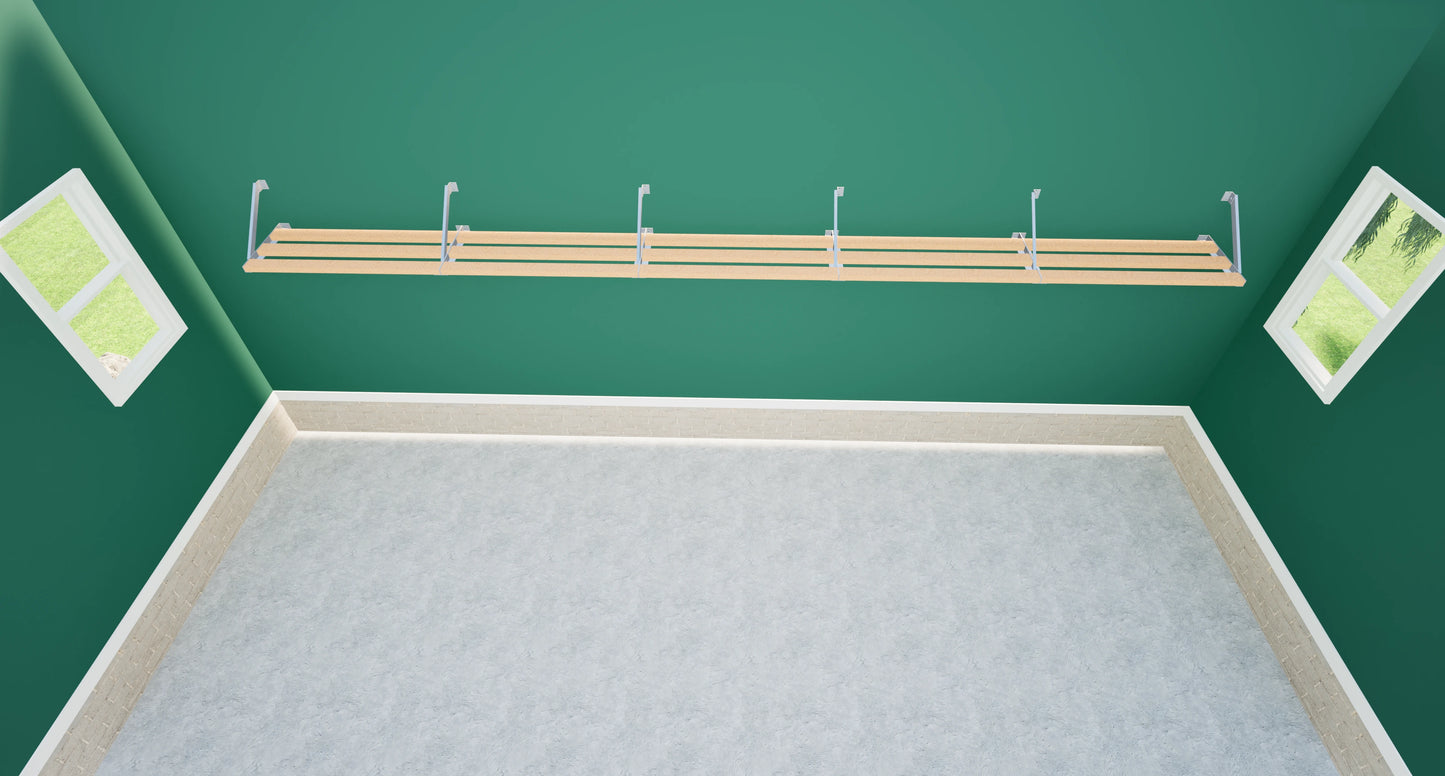 Top Tier Shelving Company Small Garage storage shelf in the 20 ft length.