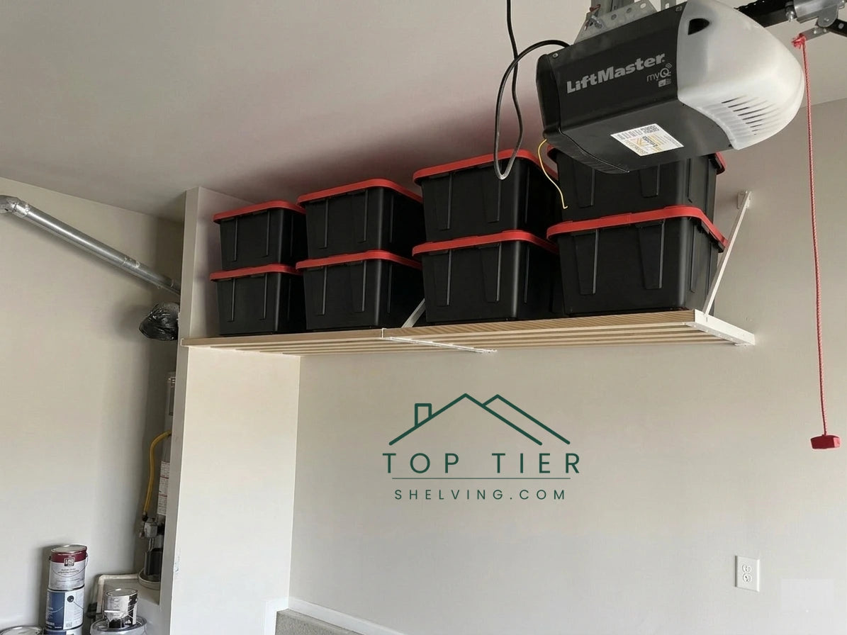 beautifully organized garage with Top Tier Shelving in garner, nc