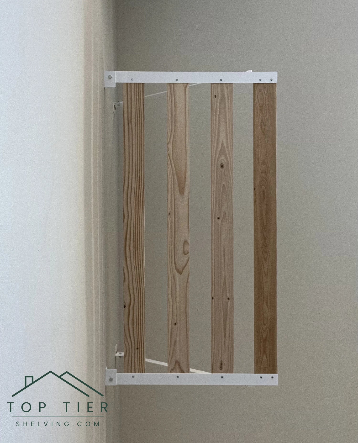 four 2x4 boards deep for each section of top tier medium heavy-duty garage storage shelving