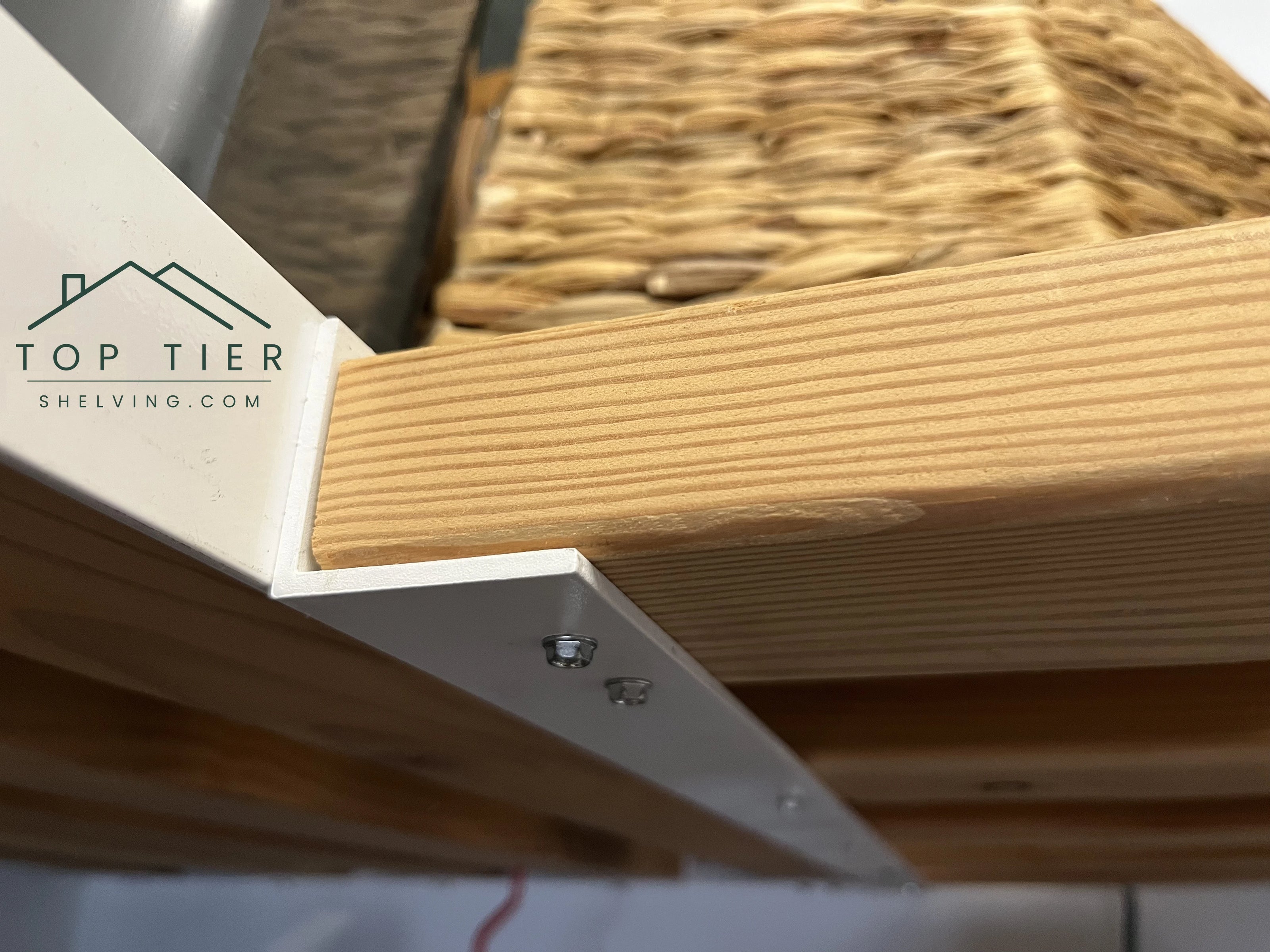 heavy-duty garage storage shelving from top tier shelving company using southern yellow pine lumber wood boards