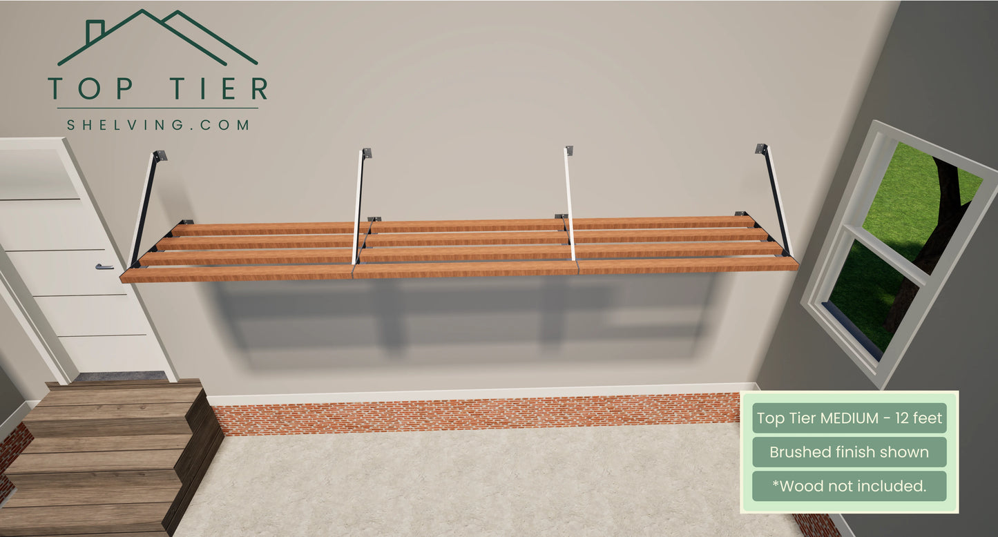 Top Tier Shelving Company 12 feet Brushed Medium Garage Storage Shelf