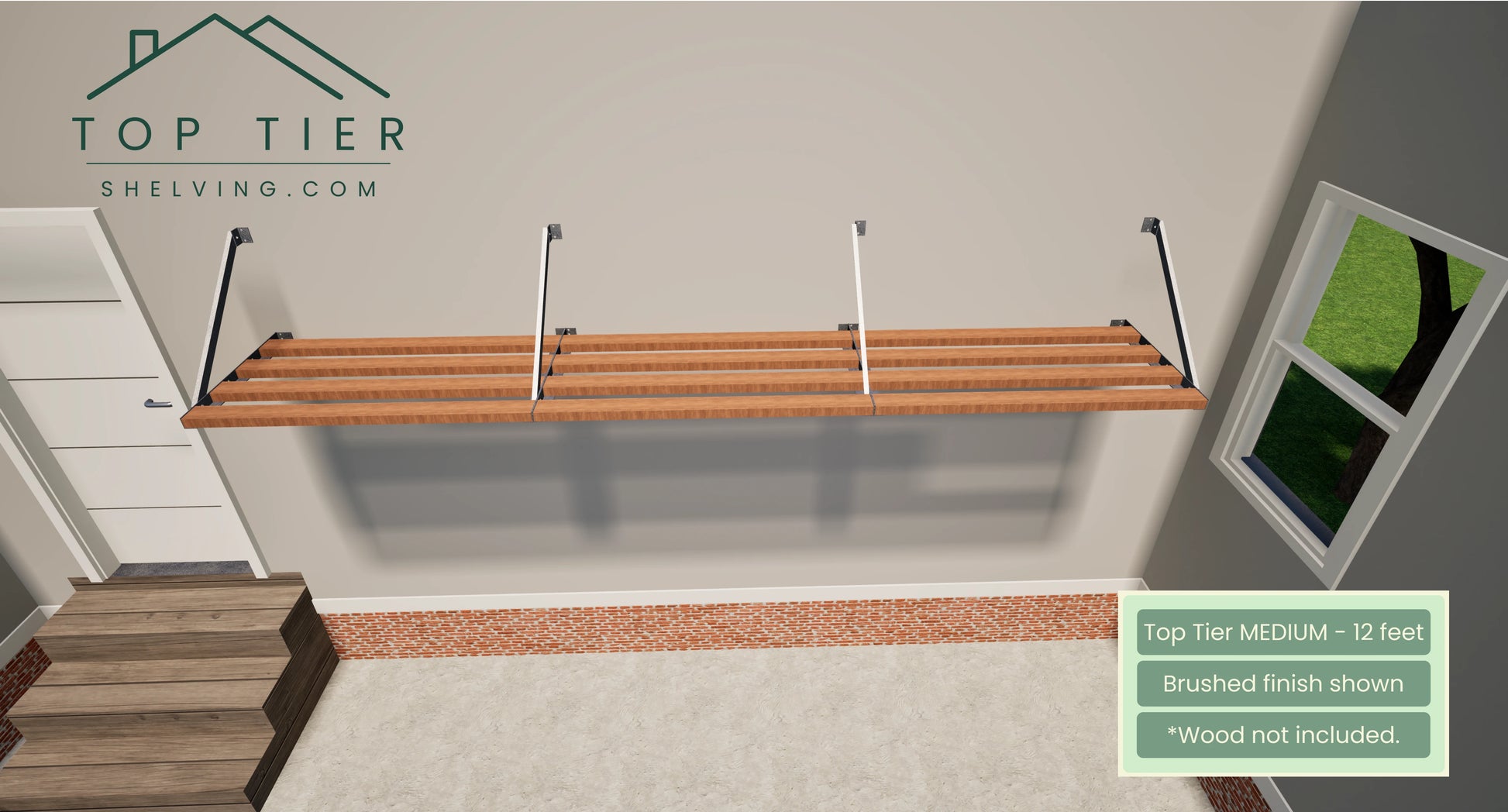 Top Tier Shelving Company 12 feet Brushed Medium Garage Storage Shelf