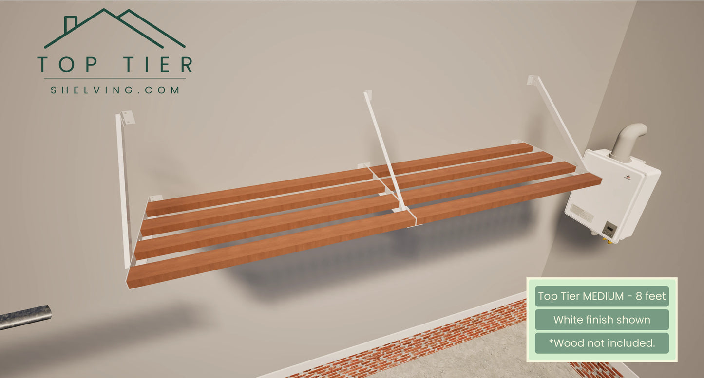 Top Tier Shelving Company Medium Garage Storage Shelf 8 feet white