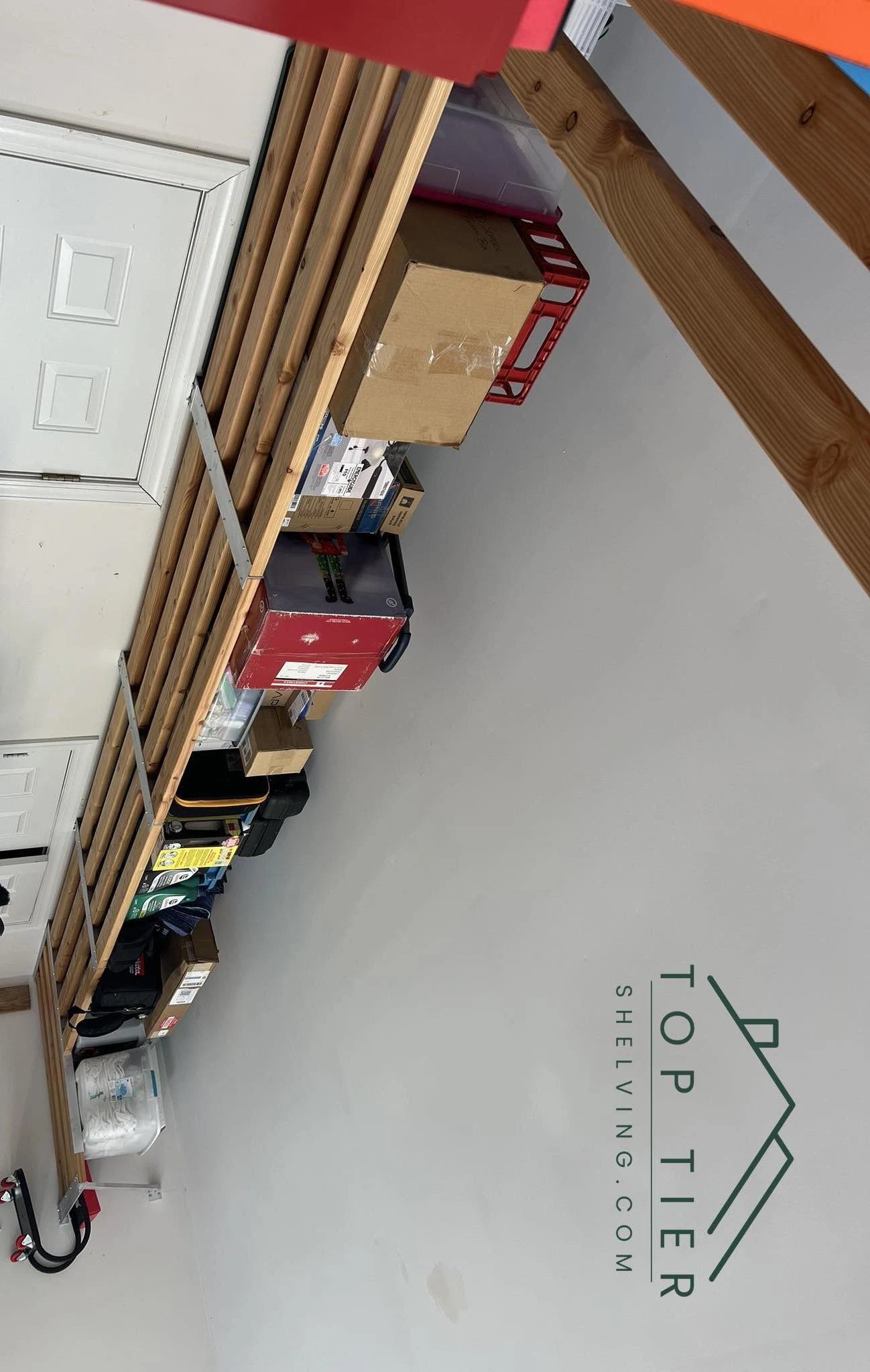 Nationwide DIY garage shelving kit review showing sturdy construction and easy installation loaded