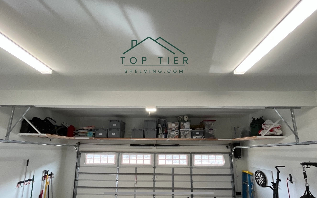 sturdy storage above the garage door loaded with totes review from a satisfied local customer