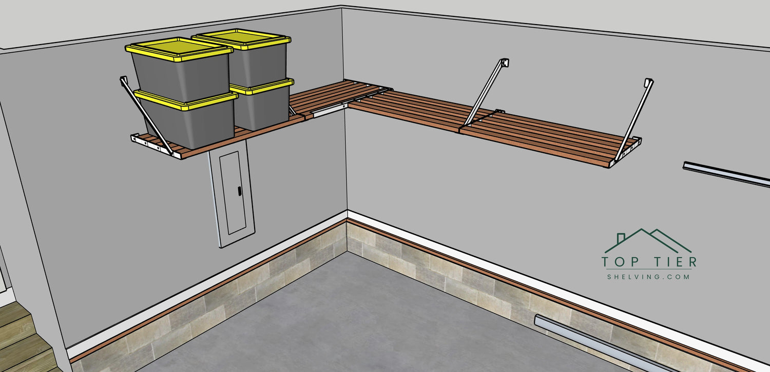 3D garage shelving design created by Top Tier Shelving