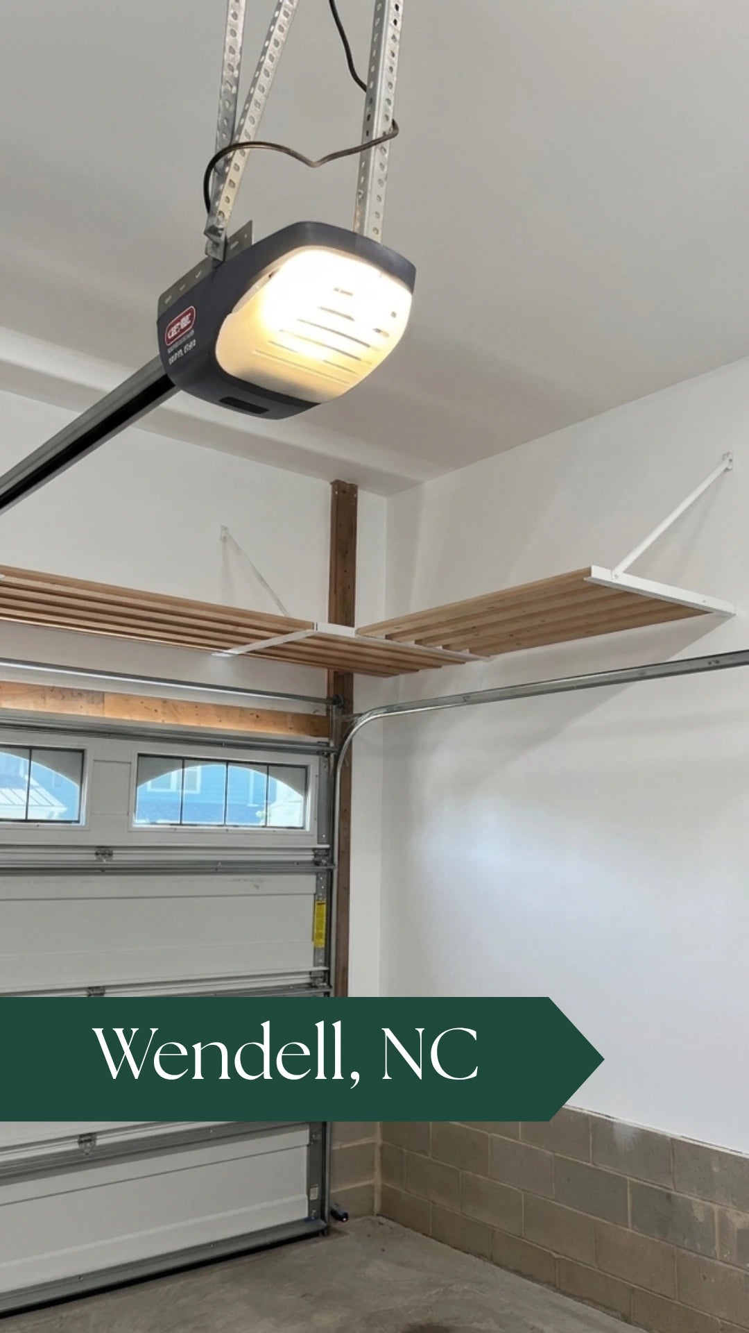 a real garage storage shelving installation in Wendell nc by top tier shelving company