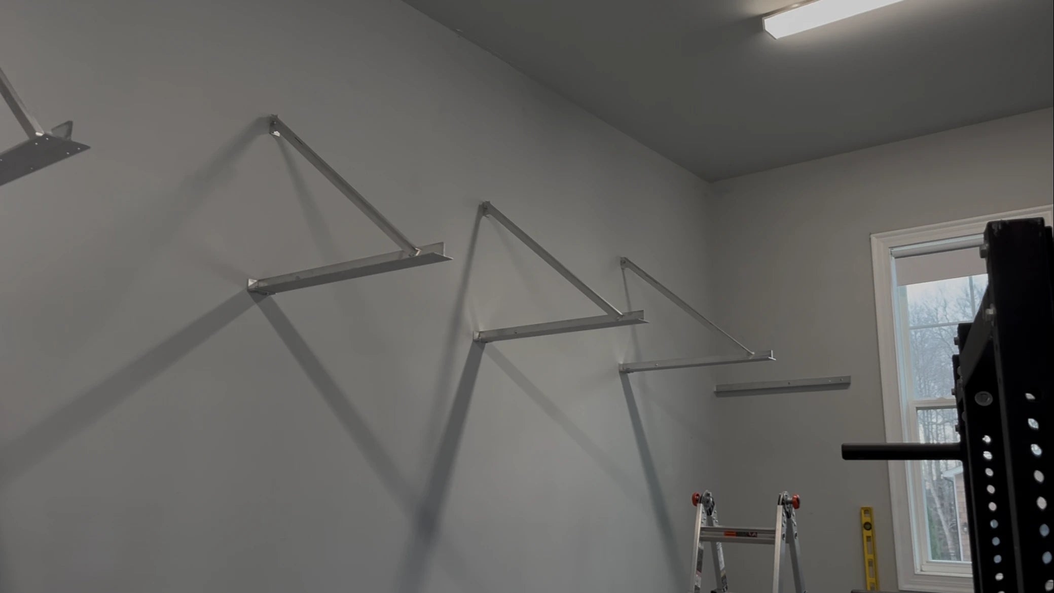 heavy-duty garage storage shelving lumber guide