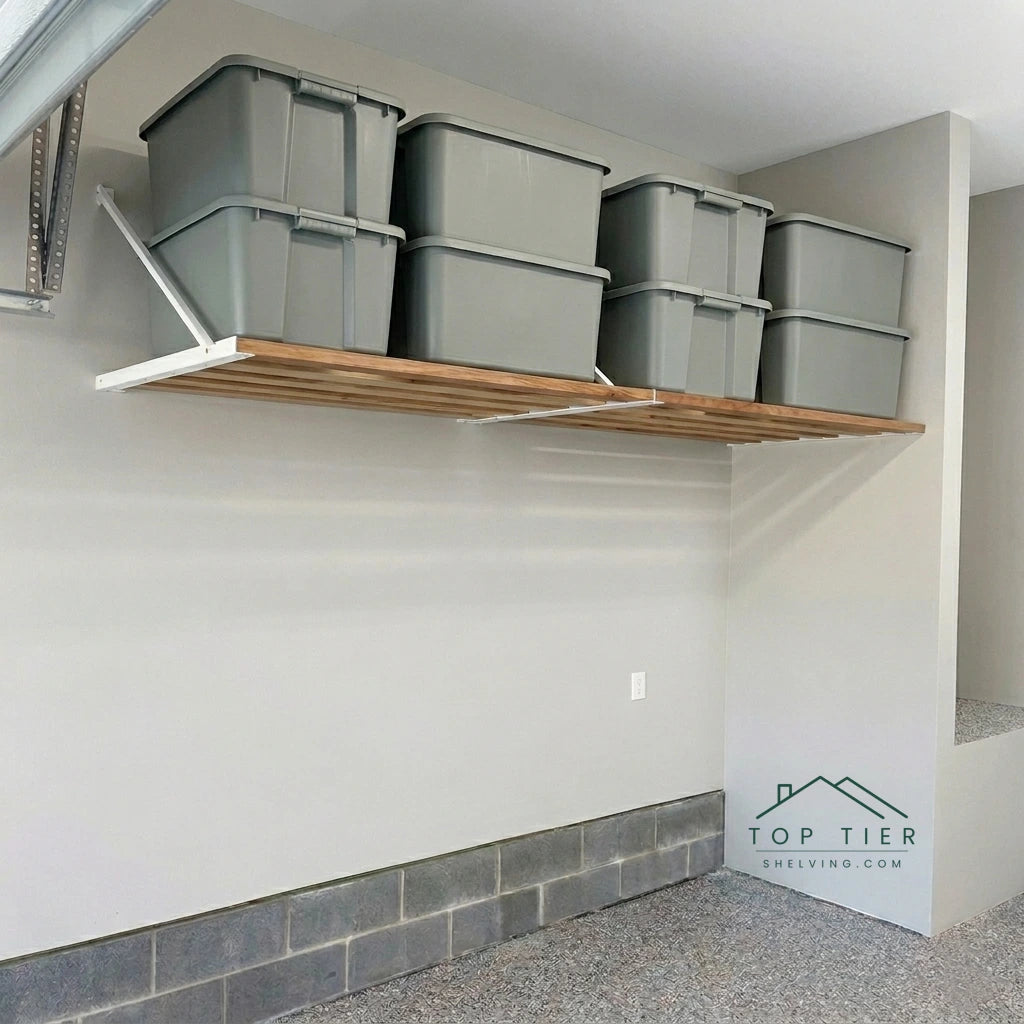 Premium Top Tier Shelving garage installation in Myrtle Beach Wilmington and surrounding areas
