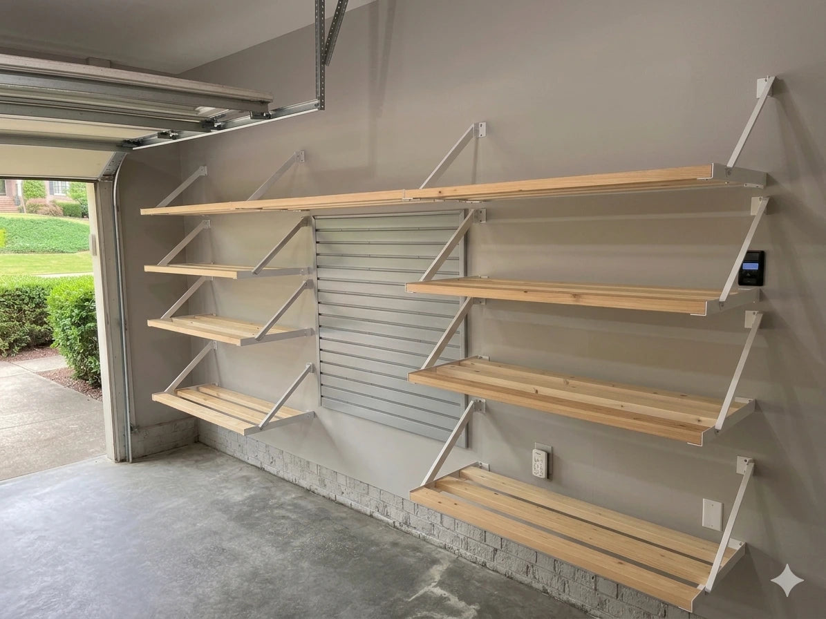 top tier shelving small stack with slatwall twi cabinets Wilmington Myrtle Beach coastal Carolina